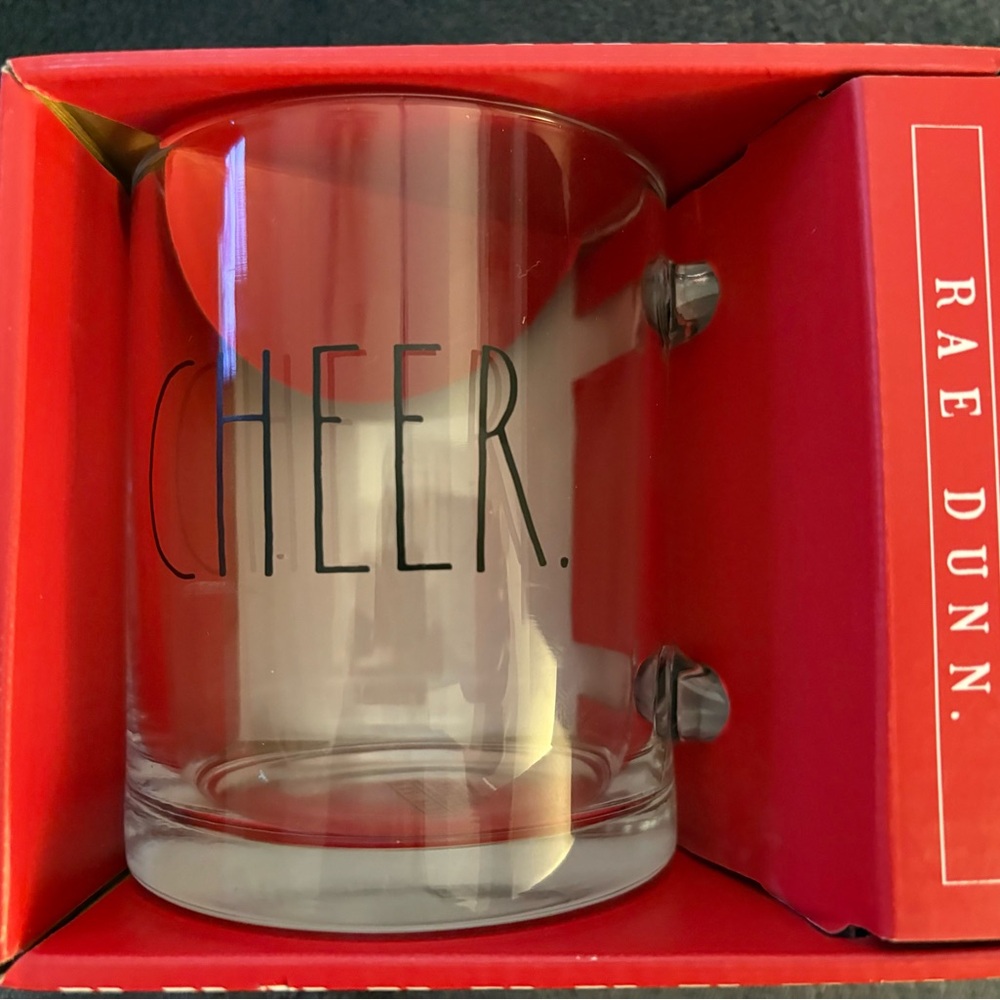 Rae Dunn Cheer 18oz Glass Mug